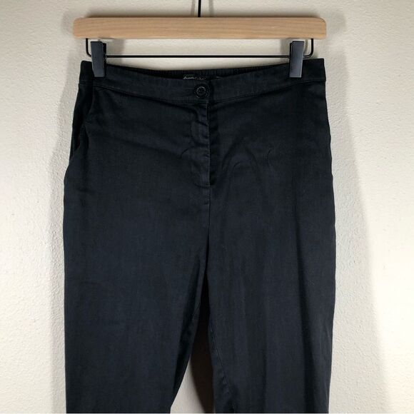 Gudrun Sjoden Black Linen Cotton Blend Tapered Trouser Pants Size Small - Picture 2 of 7